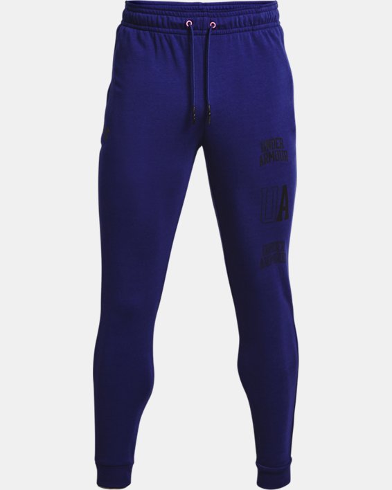Pantalon de jogging UA Rival Terry Collegiate pour homme, Blue, pdpMainDesktop image number 4